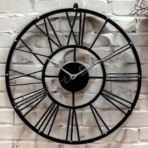 Vintage Clock Vintage Handicraft Iron Art Ware/Handcrafted Decorative Wall Art Black Wall Clock/VC-9020 - Image 4