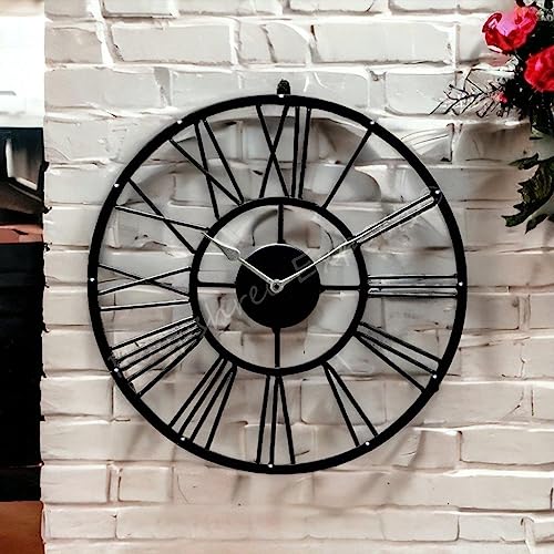 Vintage Clock Vintage Handicraft Iron Art Ware/Handcrafted Decorative Wall Art Black Wall Clock/VC-9020 - Image 1