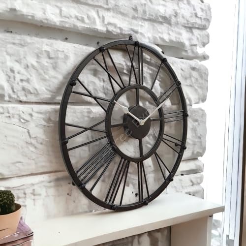 Vintage Clock Vintage Handicraft Iron Art Ware/Handcrafted Decorative Wall Art Black Wall Clock/VC-9020 - Image 5
