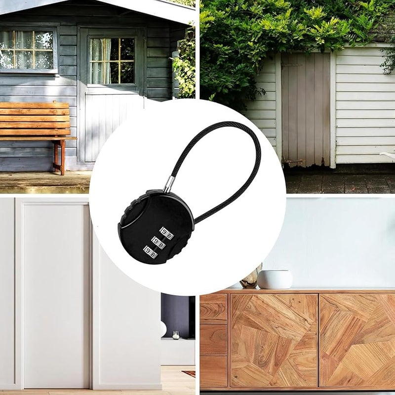 قفل سفر أسود مع رمز دائري رقمي سحاب ضد السرقة معدات حماية الأمتعة - Image 5