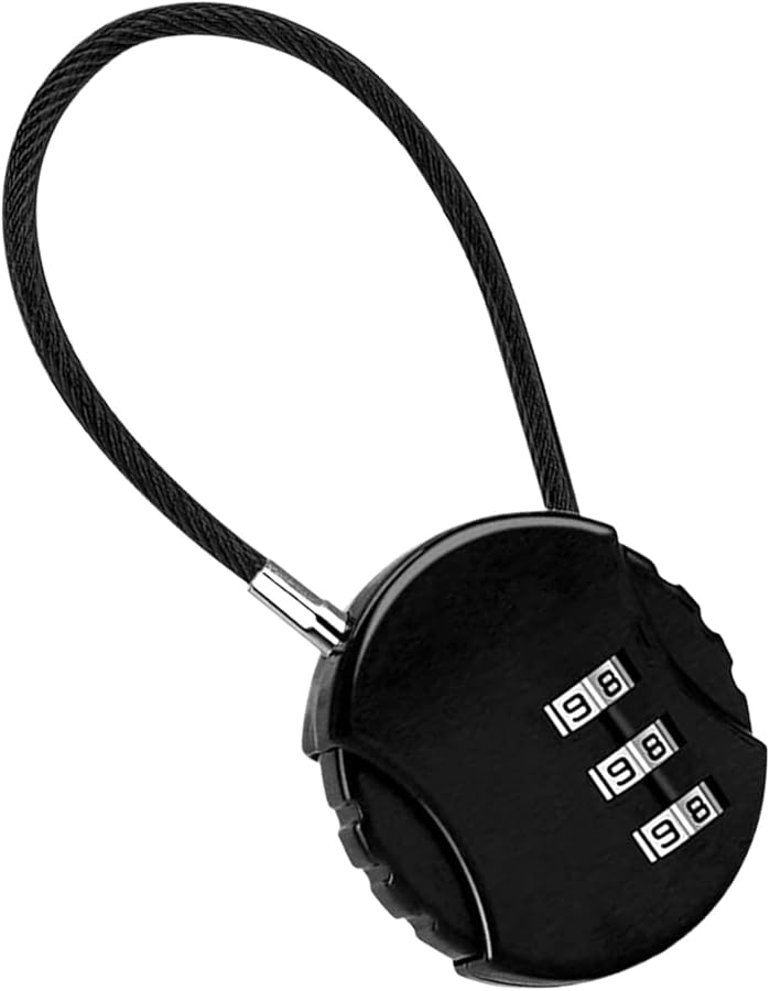 قفل سفر أسود مع رمز دائري رقمي سحاب ضد السرقة معدات حماية الأمتعة - Image 1