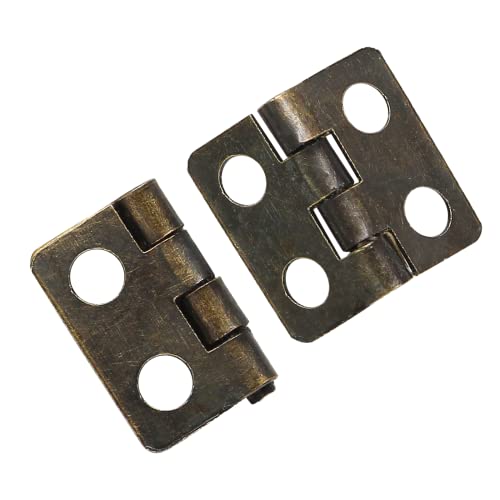 BokWin 50PCS Mini Hinge for Wooden Jewelry Box Mini Pure Copper Hinges Retro Hinges with 200 Pieces Replacement Screws for Crafts Wooden Box Jewelry Chest Cabinet DIY Accessories - 13 x 12 mm - Image 5