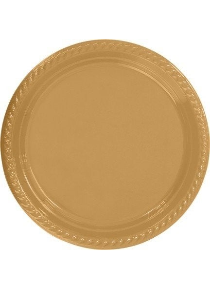 Renklidükkan Renklishop Gold Color Plastic Plate 22 cm 25LI 