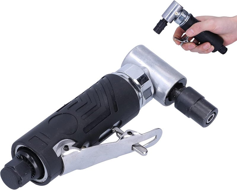 90 Degree Air Die Grinder, Pneumatic Die Grinder with Straight Shank, Compact Lightweight Zinc Alloy Body for Tight Space Grinding and Polishing - Image 3