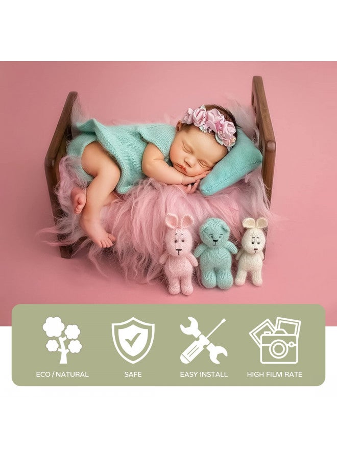 M&G House Brown Newborn Photography Props Wooden Bed Vintage Bed Baby Photo Prop Newborn Photo Bed Photography Prop Baby Photoshoot Props Baby Doll Bed Accessories Pretend Play Props Newborn Bed Prop - Image 3