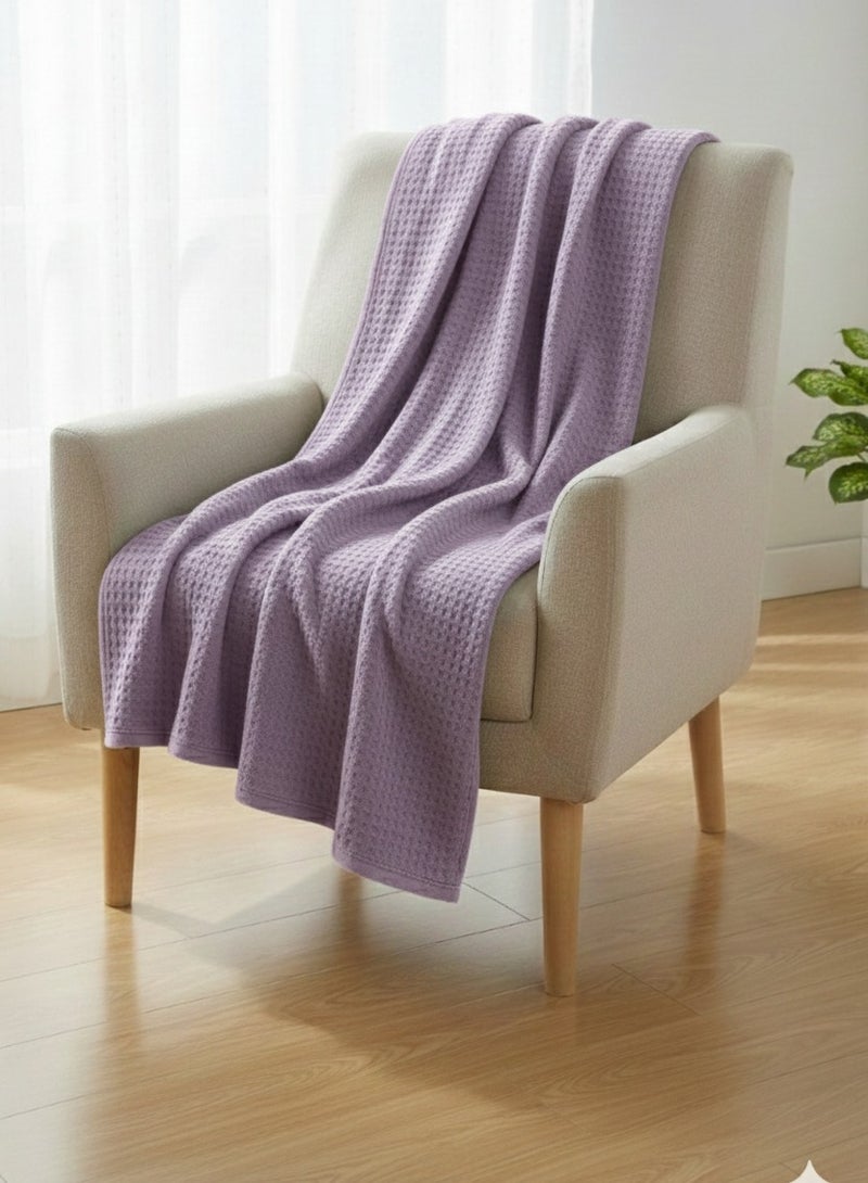 Nile Weave Elegant Egyptian Cotton Waffle Throw Blanket – ultra-soft, lightweight, and beautifully crafted. Enjoy luxurious comfort, breathable warmth, and timeless sophistication in any room. - Image 1