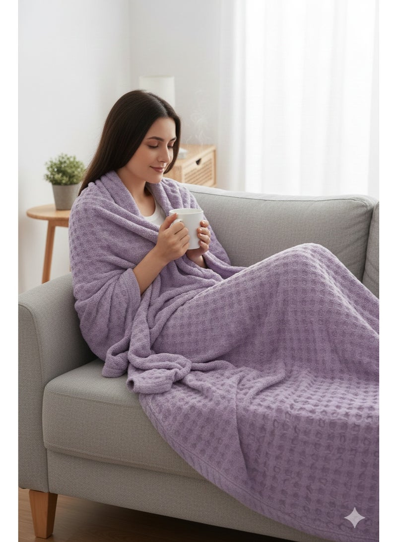 Nile Weave Elegant Egyptian Cotton Waffle Throw Blanket – ultra-soft, lightweight, and beautifully crafted. Enjoy luxurious comfort, breathable warmth, and timeless sophistication in any room. - Image 3
