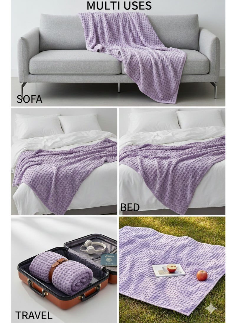 Nile Weave Elegant Egyptian Cotton Waffle Throw Blanket – ultra-soft, lightweight, and beautifully crafted. Enjoy luxurious comfort, breathable warmth, and timeless sophistication in any room. - Image 4