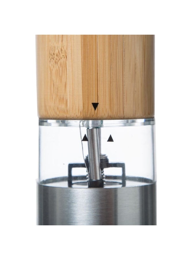 Five Simply Smart Compact Bamboo Salt and Pepper Mill Beige and Steel 20.5 cm 169264 - Image 3