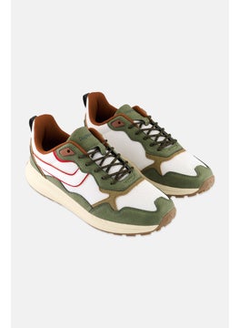 Algspar Men Lace Up Casual Sneakers, Green  - Image 1