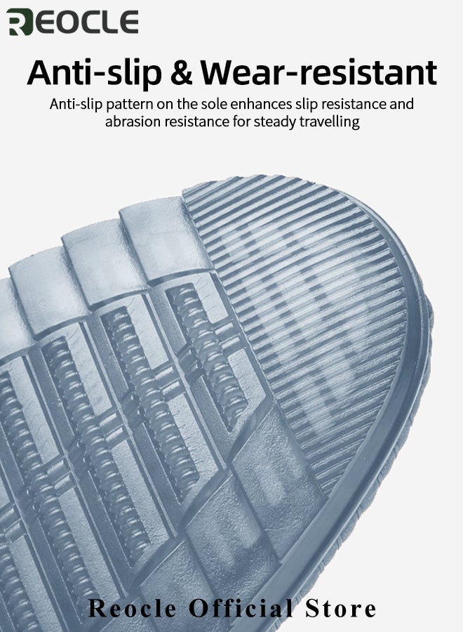 REOCLE Men's Loafers Comfy Slip-On Casual Walking Flats with Rubber Anti-slip Sole & Breathable PU Upper & Comfortable Insole Formal Business Dress Shoe - Image 5