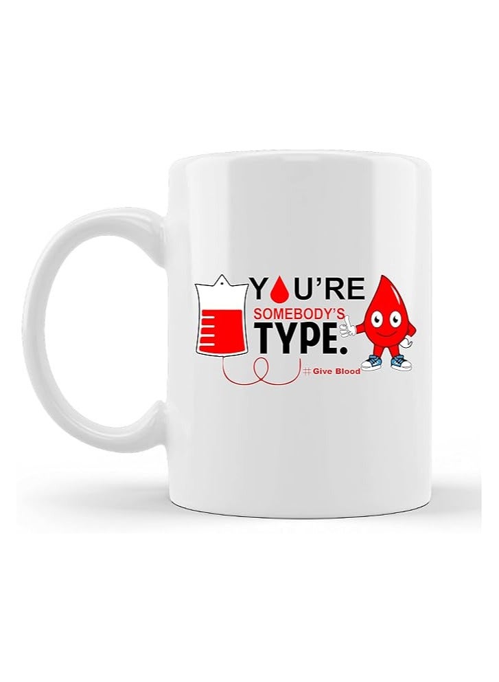 Blood Donation Awareness Ceramic Coffee Mug | Give The Gift Of Life:Donate Blood|Donate Blood Save A Life|Support The Need For Blood Donors - Image 1