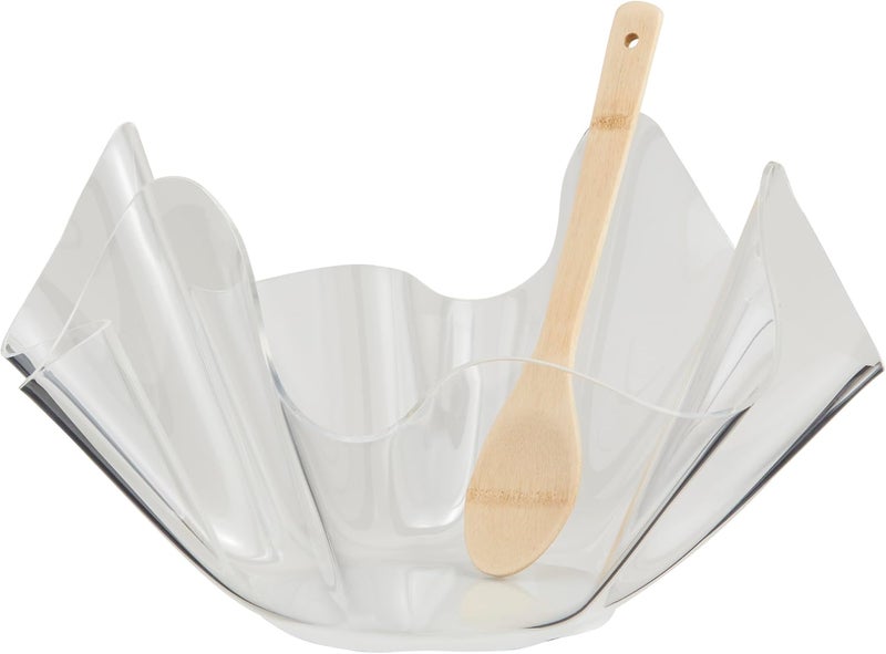 Mud Pie Acrylic Ruffle Bowl Set bowl 9 x 16 dia  spoon 11 - Image 1