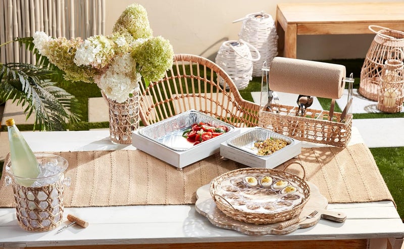 Mud Pie Acrylic Ruffle Bowl Set bowl 9 x 16 dia  spoon 11 - Image 3