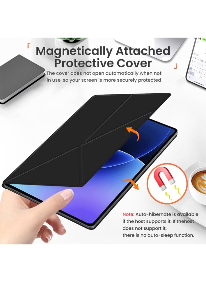 CHEROSIN Tablet Case Compatible with Xiaomi Pad 8/ Xiaomi Pad 7 11.2 inch, Tablet Folio Cover with buckle, Y-fold Multi-angle Bracket, Drop-Resistant Anti-Scratch Protection Case, Auto Wake/Sleep (Black) - Image 4
