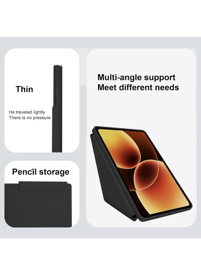 CHEROSIN Tablet Case Compatible with Xiaomi Pad 8/ Xiaomi Pad 7 11.2 inch, Tablet Folio Cover with buckle, Y-fold Multi-angle Bracket, Drop-Resistant Anti-Scratch Protection Case, Auto Wake/Sleep (Black) - Image 5