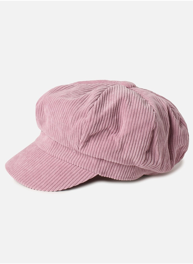 Haute Sauce - Pink Corduroy Vintage Newsboy Cap - Image 1