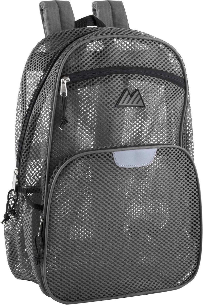 Summit Ridge Reflective Mesh School Backpack for Teens, Girls, Boys | Wire Frame Mesh Beach Backpack XL with Zipper (Gray) - Image 1
