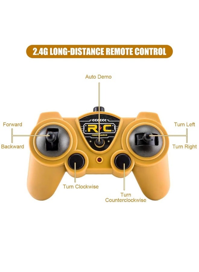 Fistone RC Cement Mixer Construction Toys, 6 Channel Construction Truck Toys with Lights, 1:24 Electric 360 Degree Stirring Construction Vehicles, Rechargeable Cement Truck Toys for Kids - Image 5