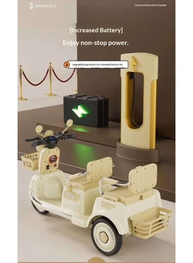 ريكسا دراجة نارية كهربائية للأطفال بمقعدين تعمل بالبطارية - دراجة كهربائية ممتعة وآمنة للأطفال - Image 1