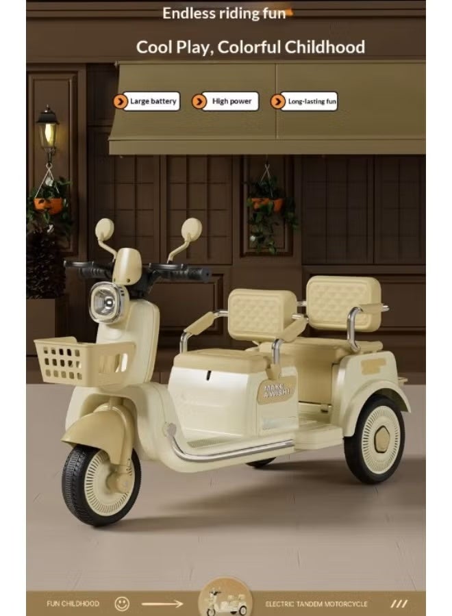 REXA Children’s Double Seat Battery-Operated Ride-On Motorcycle – Fun & Safe Electric Bike for Kids - Image 4