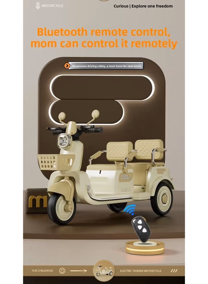 REXA Children’s Double Seat Battery-Operated Ride-On Motorcycle – Fun & Safe Electric Bike for Kids - Image 5