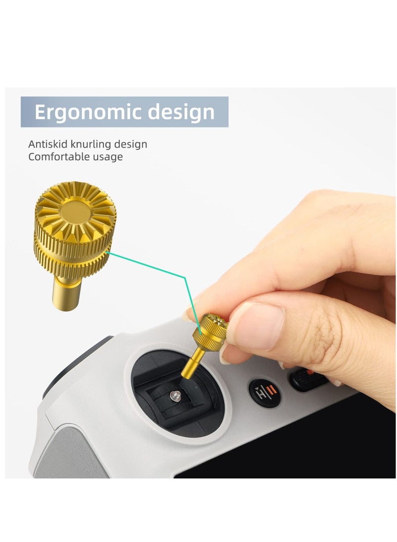 Remote Control Metal Joystick for DJI Mini 3 Pro for DJI RC Controller Rockers Control Replacement Thumb (Gold)  - Image 4