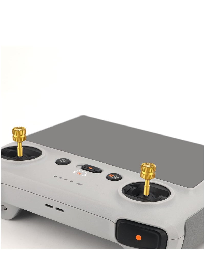 Remote Control Metal Joystick for DJI Mini 3 Pro for DJI RC Controller Rockers Control Replacement Thumb (Gold)  - Image 2