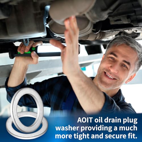 AOIT Transmission Fluid Drain Plug Crush Washer for Honda Accord Acura Civic Ridgeline Odyssey CRV CR-V Pilot Fit Element, Replacement for The Part # 90471PX4000 90471-PX4-000, Pack of 10 pcs - Image 5