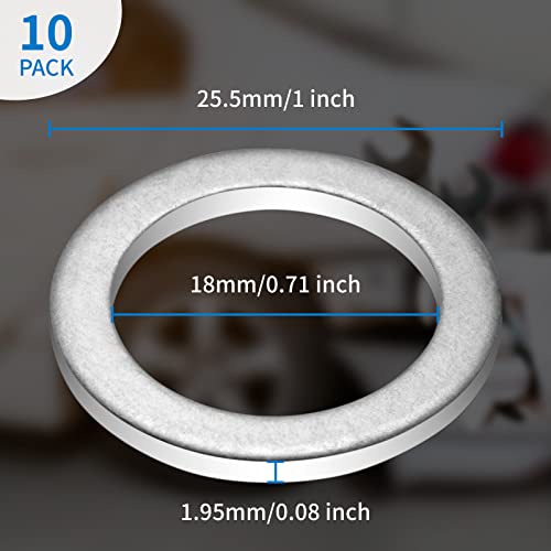 AOIT Transmission Fluid Drain Plug Crush Washer for Honda Accord Acura Civic Ridgeline Odyssey CRV CR-V Pilot Fit Element, Replacement for The Part # 90471PX4000 90471-PX4-000, Pack of 10 pcs - Image 2