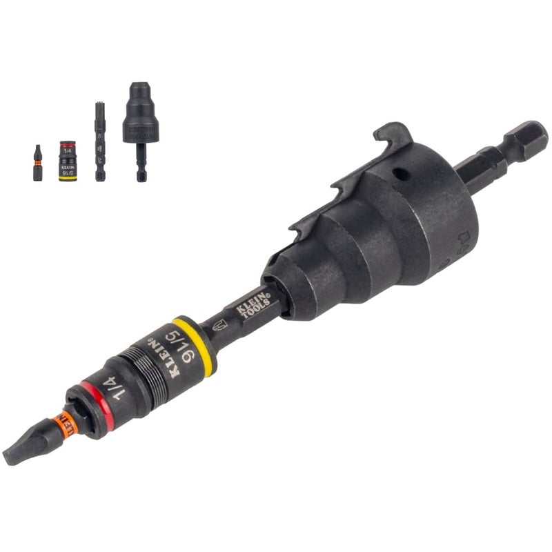 Klein Tools 85091HD Flip Socket Conduit Reamer, 3-in-1 Impact-Rated Tool for 1/2-Inch, 3/4-Inch, 1-Inch Conduit, Magnetic Bit Holder - Image 1