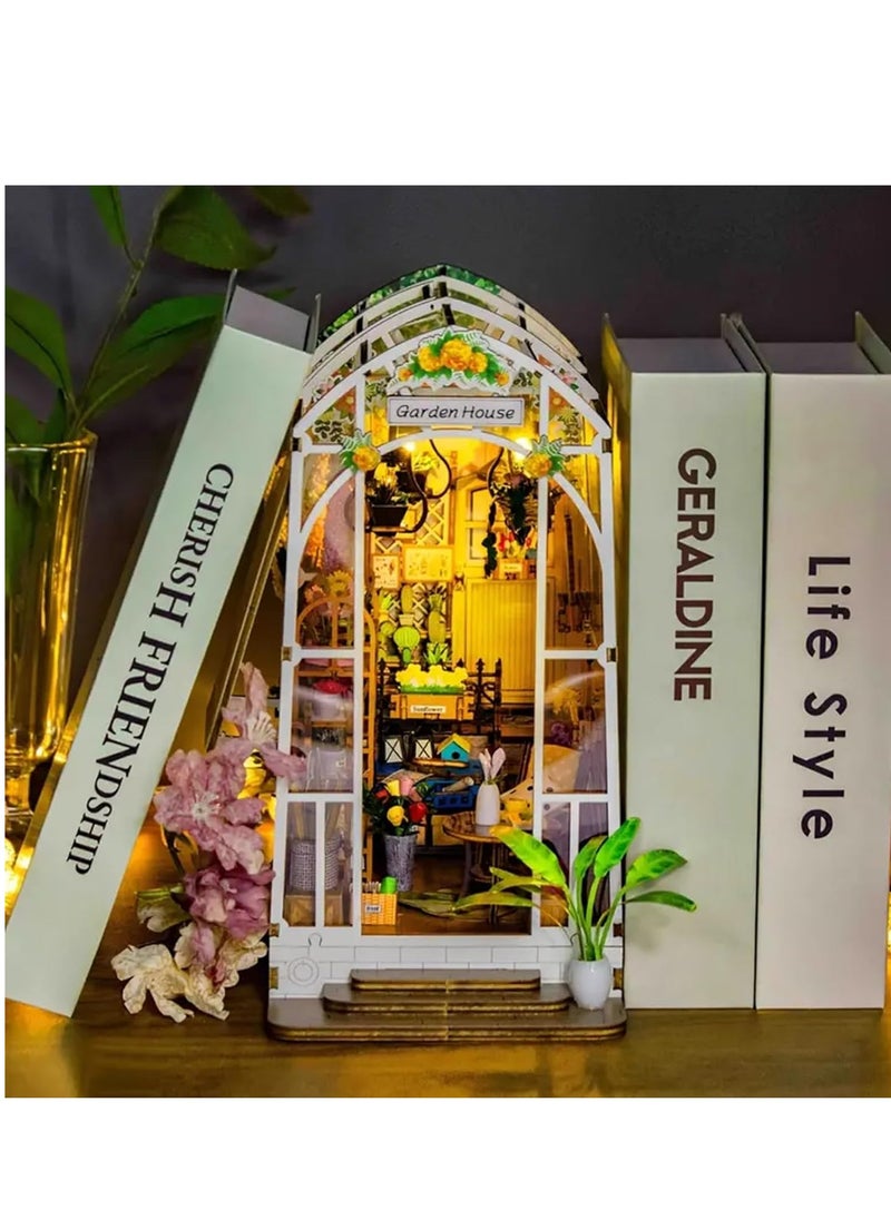 Excefore DIY Dollhouse Room Kit, Flower Room Assembly Model, Build Ornament DIY Toy House Kit, Home Bedroom Insert Ornament With Furniture Wooden Crafts, Three-dimensional Puzzle, Room Decor, New Year Gift  - Image 5