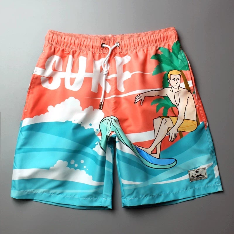 Summer new vacation beach pants men's quick-drying loose four-quarter shorts fashion printed shorts can swim in the water - Image 4