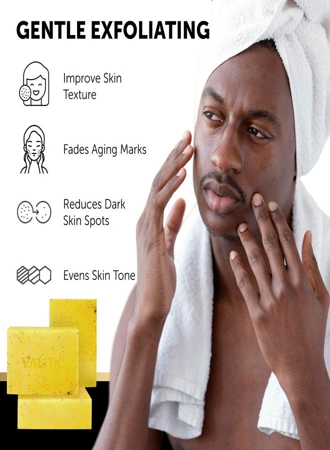 VALITIC Lemon Turmeric Soap for Dark Spots - Kojic Acid Soap for Face and Body - Exfoliating Bar for Brightening, Skin Tone Corrector with Retinol, Vitamin C, Collagen and Hyaluronic Acid - 2 Pack - Image 3