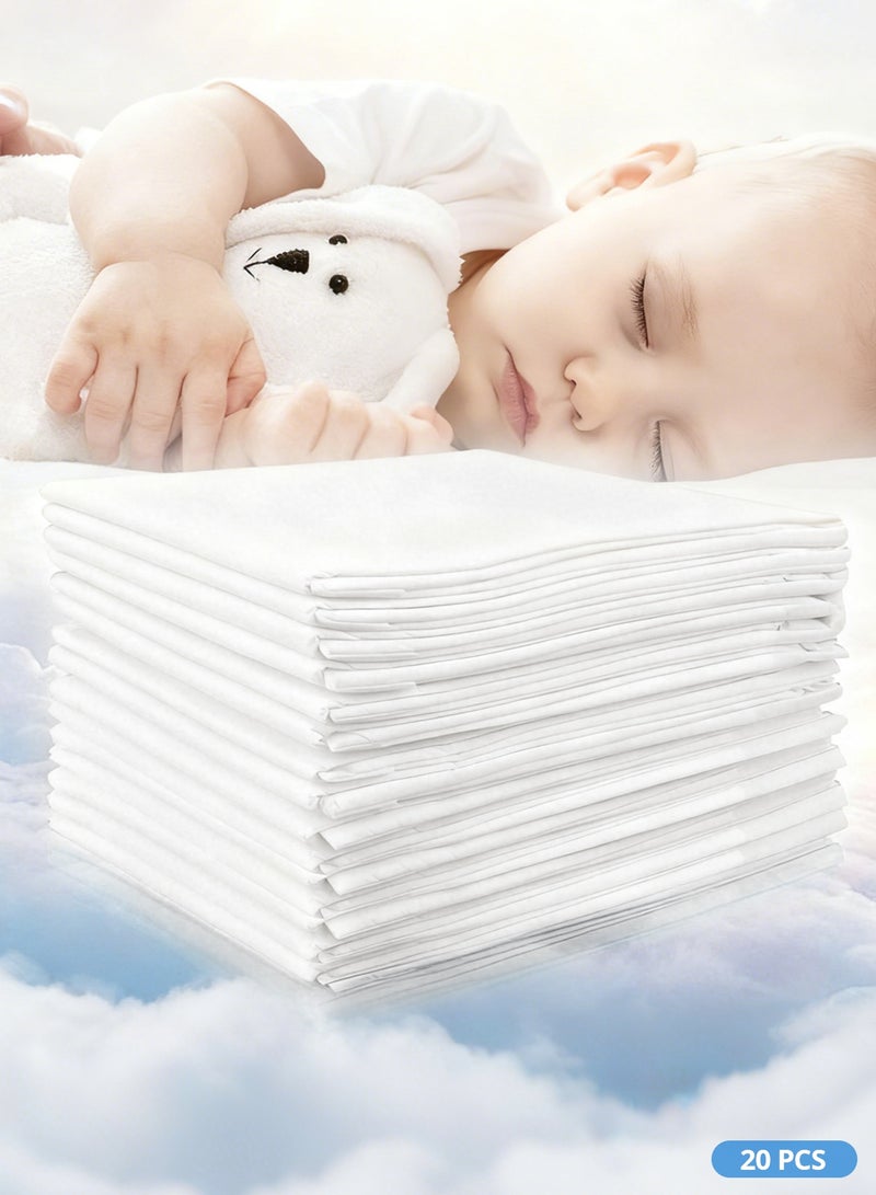 HomKawt Disposable Baby Urine Pads ,Soft Waterproof Infant Changing Mats, Breathable Pee Pads for Newborns, Travel & Home Use, Quick Absorbent & Leak-Proof Protection,33x45cm, 20pcs - Image 1