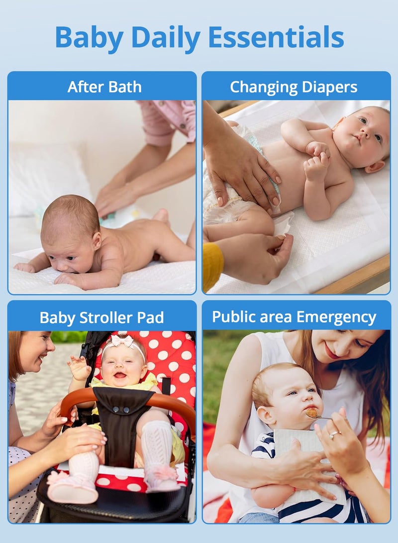 HomKawt Disposable Baby Urine Pads ,Soft Waterproof Infant Changing Mats, Breathable Pee Pads for Newborns, Travel & Home Use, Quick Absorbent & Leak-Proof Protection,33x45cm, 20pcs - Image 4