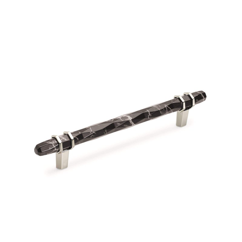 Amerock Cabinet Pull Marble BlackPolished Nickel 6516 inch 160 mm CentertoCenter Carrione 1 Pack Drawer Pull Drawer Handle Cabinet Hardware - Image 2