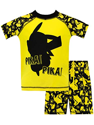 Pokemon Bathing Suit | Two Piece Boys Swim Sets | Pikachu Boys Swimwear | Boys Rash Guard Set | Size 8 Yellow - Image 1