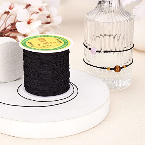 EEE ELECRELIVE 150 Yards 0.5mm Black Nylon Cord Chinese Knotting Cord Friendship Bracelet String Nylon Beading Thread for Kumihimo Necklace Jewelry Tassels Craft - Image 3
