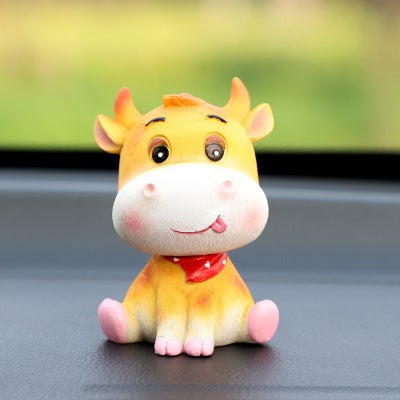 Generic Car decoration interior decoration supplies car Zodiac cow cute shaking head doll awesome online celebrity products Type B tongue sticking 