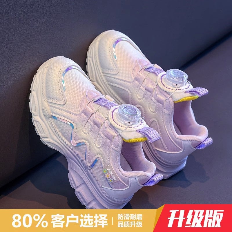Domestic Co-Branded Girls' Shoes New Spring 2025 Kidsren'S Sports Shoes Girls Soft Sole Medium And Large Kidsren'S Dad Shoes - Image 1