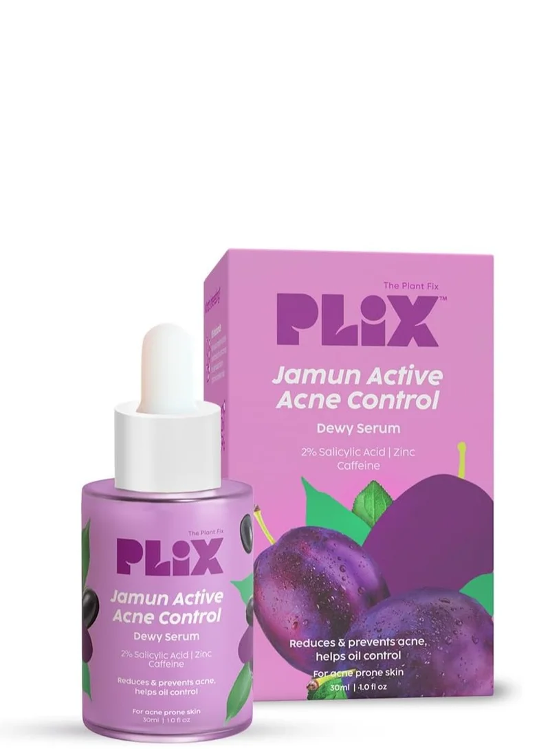PLIX THE PLANT FIX بليكس - مصل ديوي للتحكم في حب الشباب بنسبة 2% من حمض الساليسيليك جامون للتحكم النشط في حب الشباب 30 مل من أجل تقليل حب الشباب النشط والبقع الداكنة مع الكافيين للتحكم في ظهور