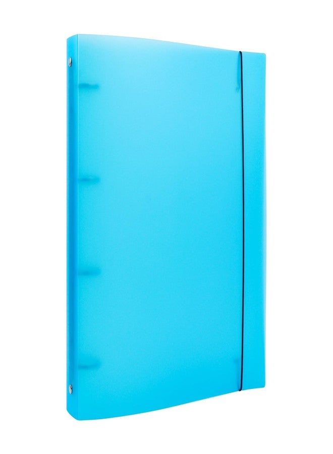 BAOFALI A4 4 Ring Binder Cover Clean Transparent Soft PVC for Refillable Notebook Shell withMatte surfaceforStamp & Die Storage (Blue - Image 1