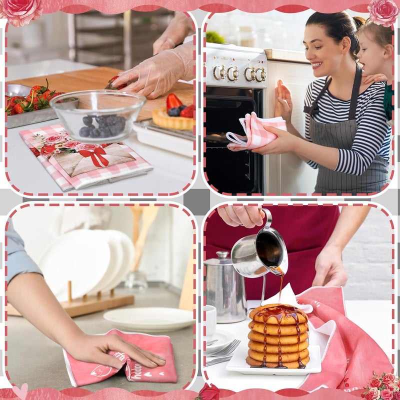 Sratte منشفة مطبخ 6 قطع لعيد الأم - مناشف تجفيف قماش شاي مزخرفة مضحكة لمنزل الحمام هدايا عيد الأم من الابنة أو الابن 24 × 16 بوصة - Image 5