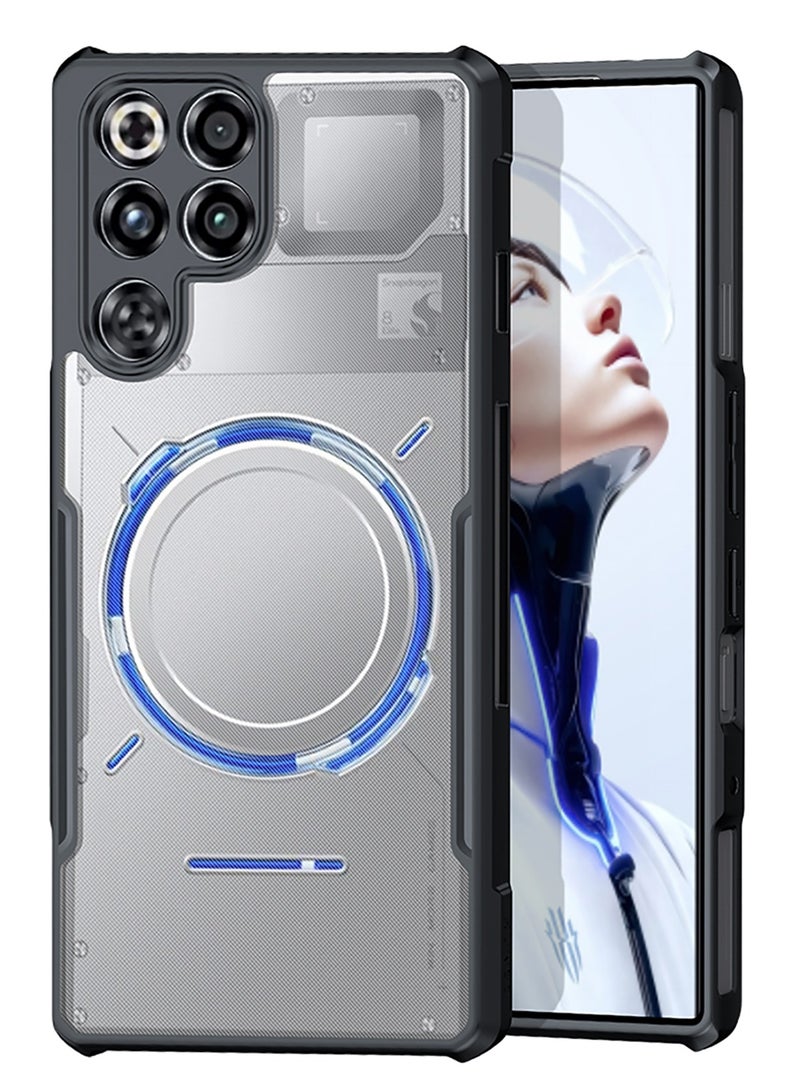 إكسوند جراب لهاتف ZTE Nubia Red Magic 11 Pro / 11 Pro+، مزود بحماية لعدسة الكاميرا، مصنوع من مواد TPU+PC مقاومة للصدمات، تصميم شبه شفاف غير لامع، مقاوم لاصفرار، نحيف ومناسب تمامًا للهاتف لتوفير حماية مثالية. - Image 1