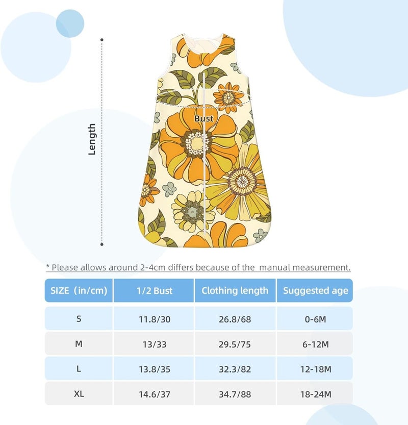 Colorful Large Scale Hand-Drawn Floral Vintage Sea Baby Wearable Blanket Infant Boys Girls Sleeping Bags for Newborn Small - Image 5