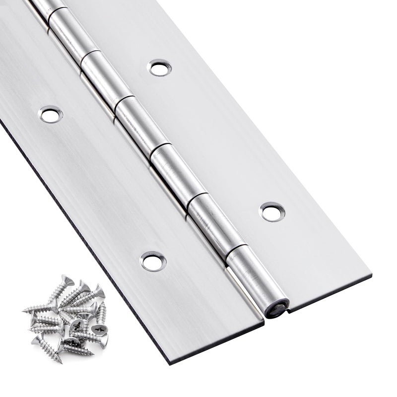 GRRONZEE Heavy Duty Piano Hinge 36 Inch x 2 Inch 0060 Thick Stainless Steel Piano Hinge with Holes 36 Continuous Hinges for Cabinet Doors DIY Wood Boxes Furniture 2 Open Width - Image 2
