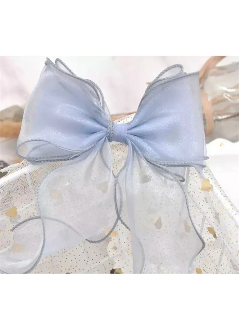 Lion Llama Large Organza Hair Bow Barrette |  Elegant & Lightweight Hair Clip for Girls & Women | Stylish Sheer Bow Hair Accessory for Party & Daily Wear