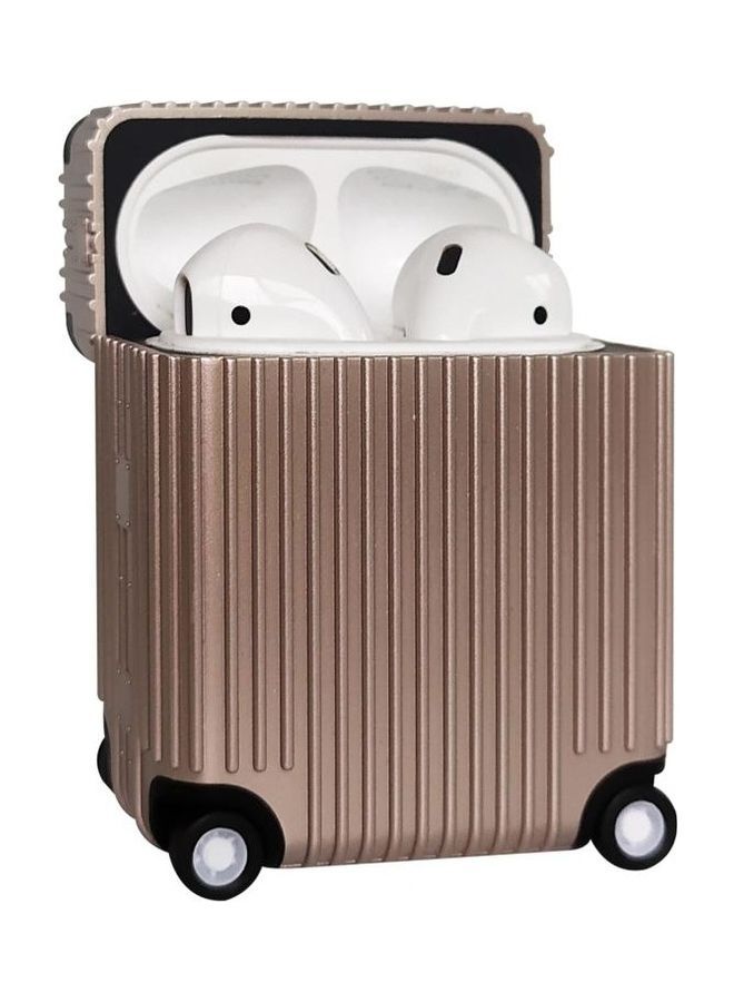 NIBEMINENT Luggage Design Protective Case For Apple AirPods 1/2 Brown 
