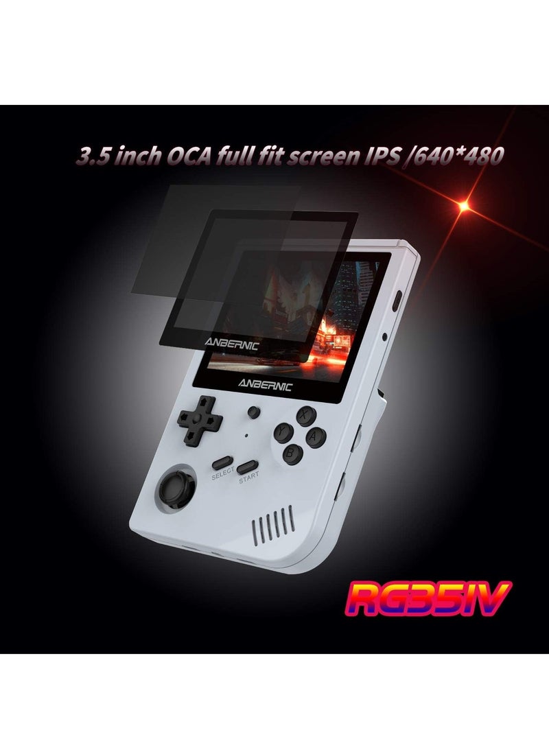 ANBERNIC  - RG351V Handheld Game Console, Plug & Play Video Games Supports Double TF Extend 256GB, Portable Game Console 3.5 Inch IPS Screen 2521 Games (Grey) - Image 1